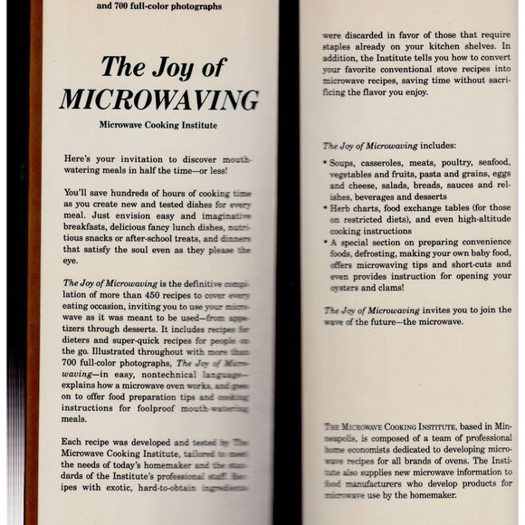 The Joy of Microwaving HC DJ 1986 700 Photos 450+ Recipes Vintage Cookbook - Picture 8 of 10